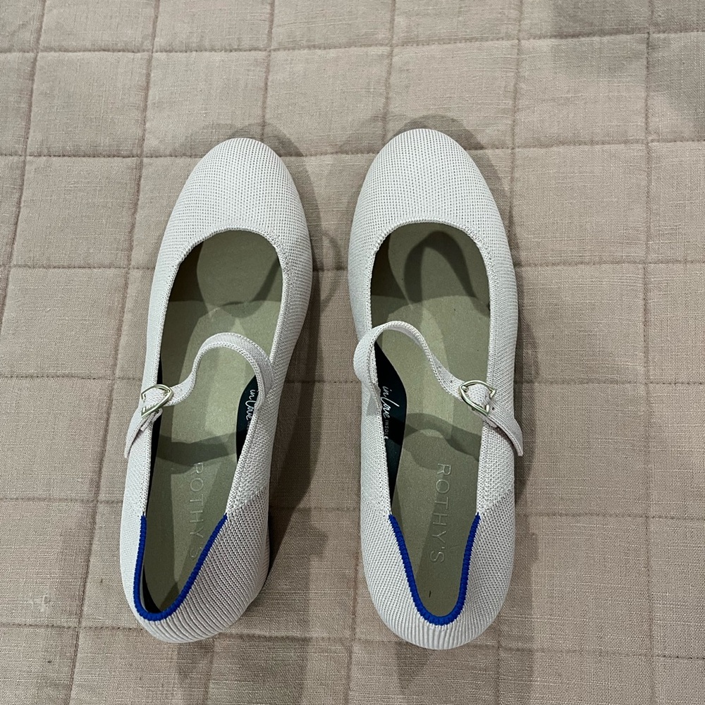 Rothy’s Ballerina Pink Mary Jane Block Heels. SHOES ARE PINK, NOT WHITE! - Picture 4 of 10